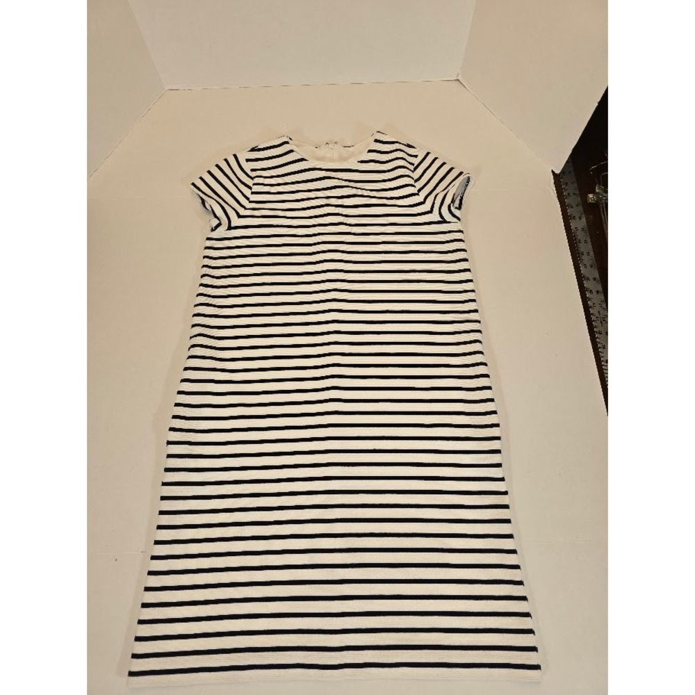 Lauren Ralph‎ Lauren Women's Black and White Striped Knit Dress Short Sleeve